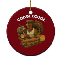 Gobblegool Funny Thanksgiving Ceramic Ornament Italian Turkey Deli Humor Sub Sandwich - Wonder Print Shop