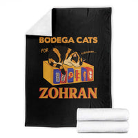 Bodega Cats for Zohran Throw Blanket New York Mamdani Supporter Mayor Cute Cat - Wonder Print Shop