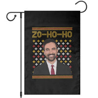 Zo Ho Ho Ugly Christmas Sweater Garden Flag Funny Zohran Mamdani Holiday - Wonder Print Shop