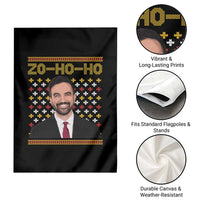 Zo Ho Ho Ugly Christmas Sweater Garden Flag Funny Zohran Mamdani Holiday - Wonder Print Shop
