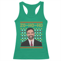 Zo Ho Ho Ugly Christmas Sweater Racerback Tank Top Funny Zohran Mamdani Holiday - Wonder Print Shop