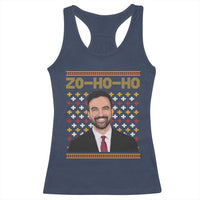 Zo Ho Ho Ugly Christmas Sweater Racerback Tank Top Funny Zohran Mamdani Holiday - Wonder Print Shop