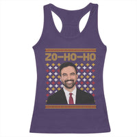 Zo Ho Ho Ugly Christmas Sweater Racerback Tank Top Funny Zohran Mamdani Holiday - Wonder Print Shop