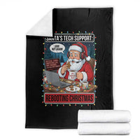 Funny Santa Tech Support Christmas Throw Blanket Rebooting Christmas Geek Humor Gift - Wonder Print Shop