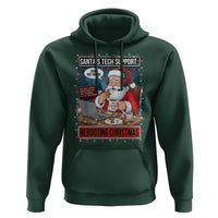 Funny Santa Tech Support Christmas Hoodie Rebooting Christmas Geek Humor Gift - Wonder Print Shop