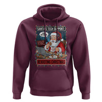 Funny Santa Tech Support Christmas Hoodie Rebooting Christmas Geek Humor Gift - Wonder Print Shop