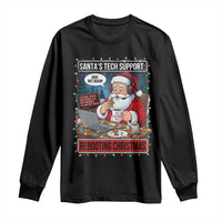 Funny Santa Tech Support Christmas Long Sleeve Shirt Rebooting Christmas Geek Humor Gift - Wonder Print Shop
