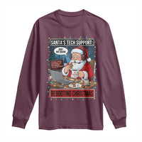 Funny Santa Tech Support Christmas Long Sleeve Shirt Rebooting Christmas Geek Humor Gift - Wonder Print Shop