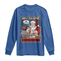 Funny Santa Tech Support Christmas Long Sleeve Shirt Rebooting Christmas Geek Humor Gift - Wonder Print Shop