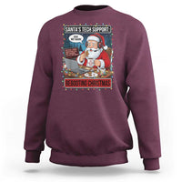 Funny Santa Tech Support Christmas Sweatshirt Rebooting Christmas Geek Humor Gift - Wonder Print Shop