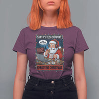Funny Santa Tech Support Christmas T Shirt For Women Rebooting Christmas Geek Humor Gift - Wonder Print Shop