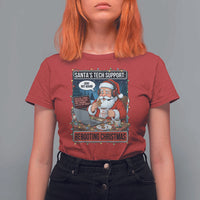 Funny Santa Tech Support Christmas T Shirt For Women Rebooting Christmas Geek Humor Gift - Wonder Print Shop