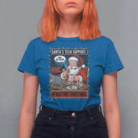 Funny Santa Tech Support Christmas T Shirt For Women Rebooting Christmas Geek Humor Gift - Wonder Print Shop