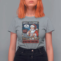 Funny Santa Tech Support Christmas T Shirt For Women Rebooting Christmas Geek Humor Gift - Wonder Print Shop