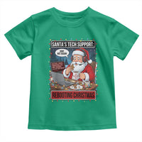 Funny Santa Tech Support Christmas Toddler T Shirt Rebooting Christmas Geek Humor Gift - Wonder Print Shop