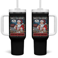 Funny Santa Tech Support Christmas Tumbler With Handle Rebooting Christmas Geek Humor Gift - Wonder Print Shop