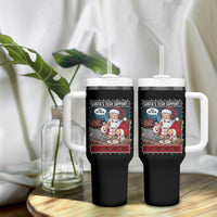 Funny Santa Tech Support Christmas Tumbler With Handle Rebooting Christmas Geek Humor Gift - Wonder Print Shop