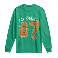 Oh Snap 67 Gingerbread Meme Long Sleeve Shirt Broken Cookie Six Seven Holiday Gag Christmas Vibes - Wonder Print Shop