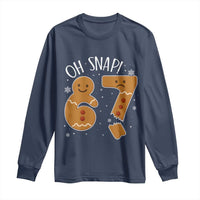 Oh Snap 67 Gingerbread Meme Long Sleeve Shirt Broken Cookie Six Seven Holiday Gag Christmas Vibes - Wonder Print Shop