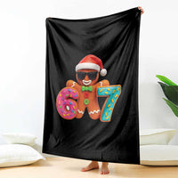 Funny 67 Meme Gingerbread Donut Throw Blanket Cool Christmas Cookie Six Seven Santa Hat Sprinkles - Wonder Print Shop