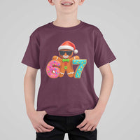 Funny 67 Meme Gingerbread Donut T Shirt For Kid Cool Christmas Cookie Six Seven Santa Hat Sprinkles - Wonder Print Shop