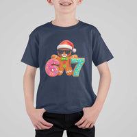 Funny 67 Meme Gingerbread Donut T Shirt For Kid Cool Christmas Cookie Six Seven Santa Hat Sprinkles - Wonder Print Shop