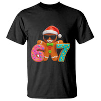 Funny 67 Meme Gingerbread Donut T Shirt Cool Christmas Cookie Six Seven Santa Hat Sprinkles - Wonder Print Shop