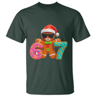 Funny 67 Meme Gingerbread Donut T Shirt Cool Christmas Cookie Six Seven Santa Hat Sprinkles - Wonder Print Shop