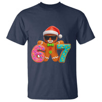 Funny 67 Meme Gingerbread Donut T Shirt Cool Christmas Cookie Six Seven Santa Hat Sprinkles - Wonder Print Shop