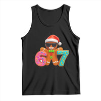 Funny 67 Meme Gingerbread Donut Tank Top Cool Christmas Cookie Six Seven Santa Hat Sprinkles - Wonder Print Shop