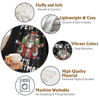 Funny Pew Pew Santa Christmas Throw Blanket Angry Santa with Candy Cane Guns Holiday Humor - Wonder Print Shop