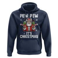 Funny Pew Pew Santa Christmas Hoodie Angry Santa with Candy Cane Guns Holiday Humor - Wonder Print Shop
