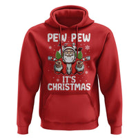 Funny Pew Pew Santa Christmas Hoodie Angry Santa with Candy Cane Guns Holiday Humor - Wonder Print Shop