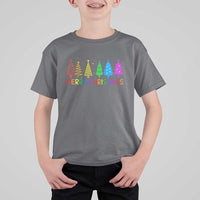 Colorful Rainbow Christmas Trees T Shirt For Kid Merry Xmas Fun Festive Holiday Pride Gift - Wonder Print Shop