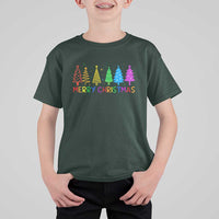 Colorful Rainbow Christmas Trees T Shirt For Kid Merry Xmas Fun Festive Holiday Pride Gift - Wonder Print Shop