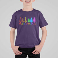 Colorful Rainbow Christmas Trees T Shirt For Kid Merry Xmas Fun Festive Holiday Pride Gift - Wonder Print Shop