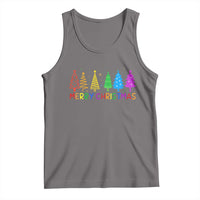 Colorful Rainbow Christmas Trees Tank Top Merry Xmas Fun Festive Holiday Pride Gift - Wonder Print Shop