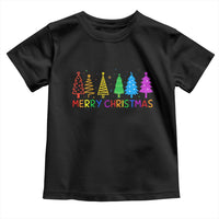 Colorful Rainbow Christmas Trees Toddler T Shirt Merry Xmas Fun Festive Holiday Pride Gift - Wonder Print Shop