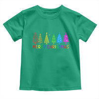 Colorful Rainbow Christmas Trees Toddler T Shirt Merry Xmas Fun Festive Holiday Pride Gift - Wonder Print Shop