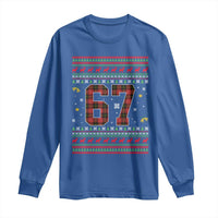67 Christmas Red Plaid Long Sleeve Shirt Funny Six Seven Meme Holiday Vibes Graphic - Wonder Print Shop