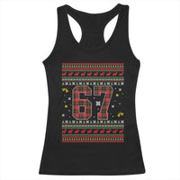 67 Christmas Red Plaid Racerback Tank Top Funny Six Seven Meme Holiday Vibes Graphic - Wonder Print Shop