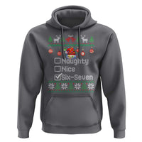 Funny 67 Christmas Checklist Hoodie Naughty Nice Six Seven Meme Holiday - Wonder Print Shop