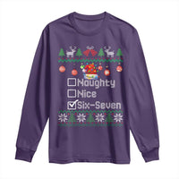 Funny 67 Christmas Checklist Long Sleeve Shirt Naughty Nice Six Seven Meme Holiday - Wonder Print Shop