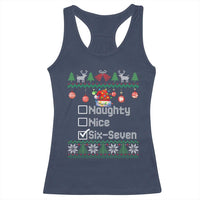 Funny 67 Christmas Checklist Racerback Tank Top Naughty Nice Six Seven Meme Holiday - Wonder Print Shop