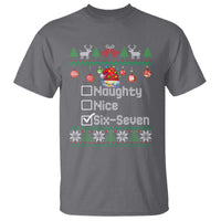 Funny 67 Christmas Checklist T Shirt Naughty Nice Six Seven Meme Holiday - Wonder Print Shop