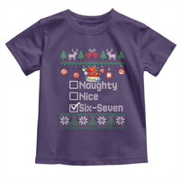 Funny 67 Christmas Checklist Toddler T Shirt Naughty Nice Six Seven Meme Holiday - Wonder Print Shop