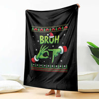 Christmas Bruh 67 Green Hands Meme Throw Blanket Funny Six Seven Meme Holiday Ugly Sweater - Wonder Print Shop