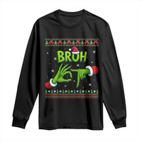 Christmas Bruh 67 Green Hands Meme Long Sleeve Shirt Funny Six Seven Meme Holiday Ugly Sweater - Wonder Print Shop