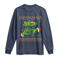 Christmas Bruh 67 Green Hands Meme Long Sleeve Shirt Funny Six Seven Meme Holiday Ugly Sweater - Wonder Print Shop