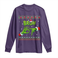 Christmas Bruh 67 Green Hands Meme Long Sleeve Shirt Funny Six Seven Meme Holiday Ugly Sweater - Wonder Print Shop